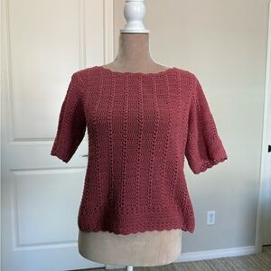 Sézane Crochet Knit Blouse